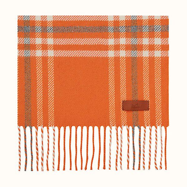 エルメス スカーフ 偽物★エルメス Blanket Check Scarf ★ カシミヤマフラー H259031S