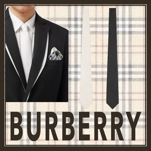 バーバリー ネクタイ 偽物 BURBERRY シルクモアレジャガード ２色