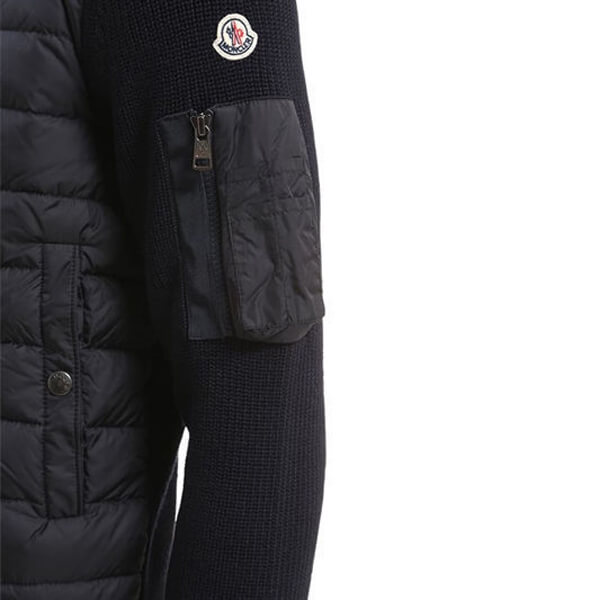 モンクレール ダウン コピー MONCLER モンクレール ニット ダウン フード カーディガン 9B50800A9340