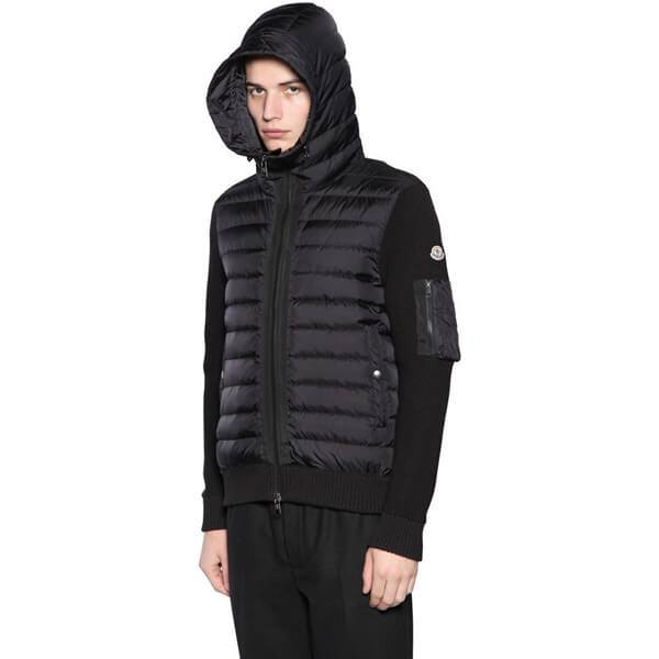 モンクレール ダウン コピー MONCLER モンクレール ニット ダウン フード カーディガン 9B50800A9340