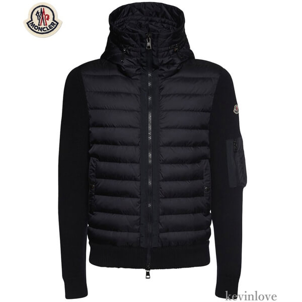 モンクレール ダウン コピー MONCLER モンクレール ニット ダウン フード カーディガン 9B50800A9340