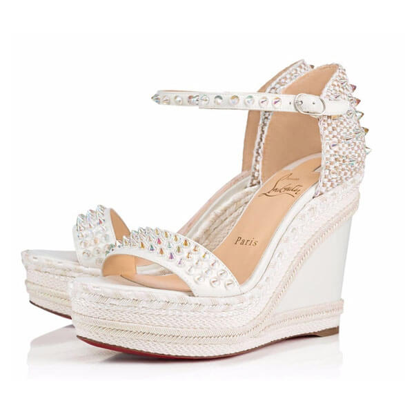 VIPセール☆ルブタン サンダル 偽物☆Christian Louboutin Madmonica 120mm AB 白☆クリスチャン ルブタン サンダル 1191099W144