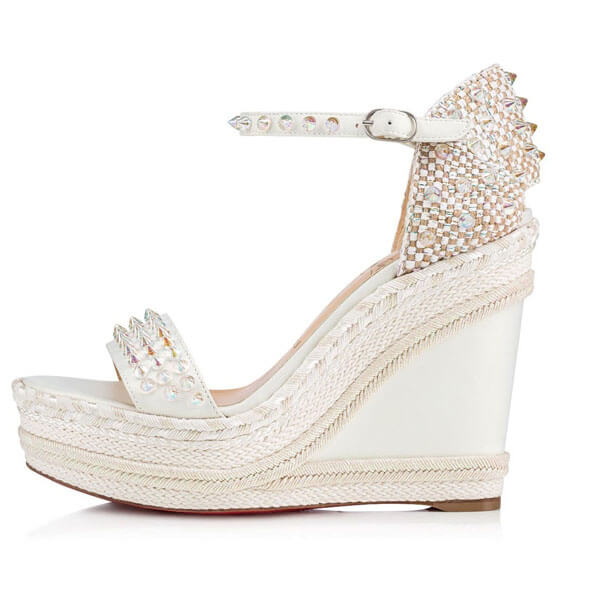 VIPセール☆ルブタン サンダル 偽物☆Christian Louboutin Madmonica 120mm AB 白☆クリスチャン ルブタン サンダル 1191099W144