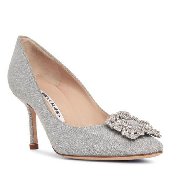 マノロブラニク パンプス 偽物☆Manolo Blahnik Hangisi グリッターパンプス 70mm HANGISI GLITTER 70