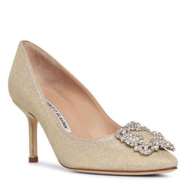 マノロブラニク パンプス 偽物☆Manolo Blahnik Hangisi グリッターパンプス 70mm HANGISI GLITTER 70