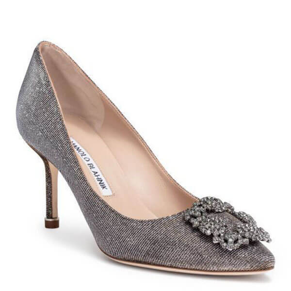 マノロブラニク パンプス 偽物☆Manolo Blahnik Hangisi グリッターパンプス 70mm HANGISI GLITTER 70