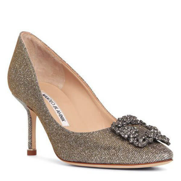 マノロブラニク パンプス 偽物☆Manolo Blahnik Hangisi グリッターパンプス 70mm HANGISI GLITTER 70