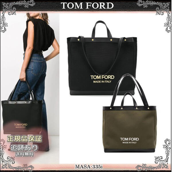 トムフォード ロゴ トート コピー 20AW☆送料込【TOM FORD】 T SCREW キャンバス ロゴ トート