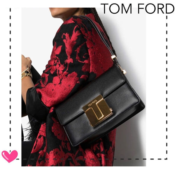 ♪トムフォード 偽物 ショルダーバッグ コピー♪TOM FORD ロゴ ショルダーバッグ ブラック♪L1262TLGO009 U9000