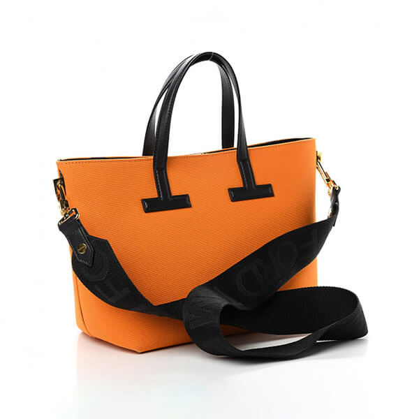 トムフォード トートバッグ 偽物 TOM FORD Canvas T Tote Bag Orange キャンバス トートバッグ