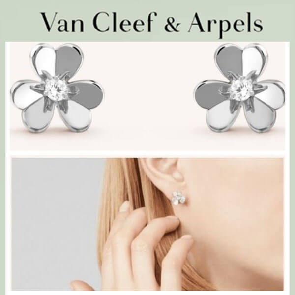 ヴァンクリーフ＆アーペル ピアス 偽物 VanCleef&Arpels フリヴォル ミニモデル 豪華ダイヤ入り