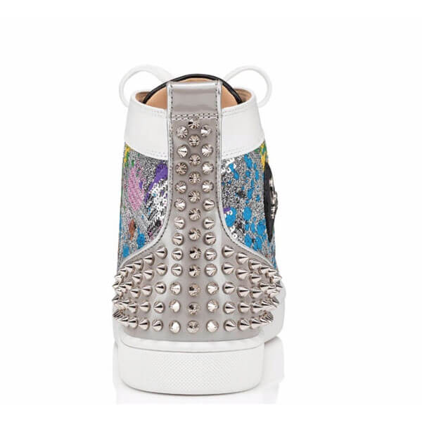 ルブタン スニーカー 偽物 SS20☆Christian Louboutin Lou Spikes Iii カラフル ハイカットスニーカー 1200390CMA3