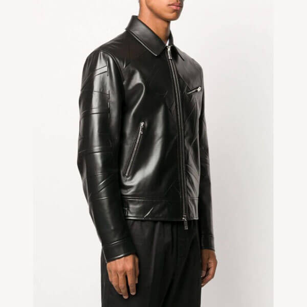 ヴァレンティノ ジャケット 偽物 ヴァレンティノ レザー ジャケット VLTN GRID SMOOTH LEATHER JACKET