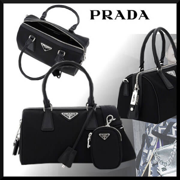 プラダ 偽物 バッグ PRADA NYLON AND SAFFIANO LEATHER TOP-HANDLE BAG 1BB845 V W1X 064 F0002