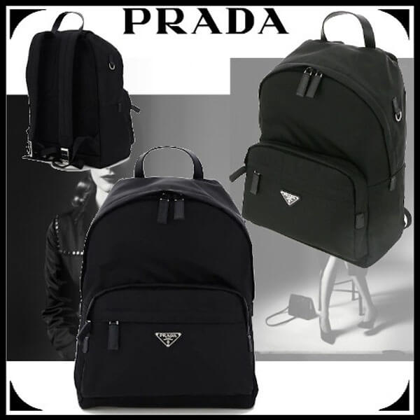 プラダ リュック 偽物 PRADA★ナイロン サフィアーノ レザー バックパック