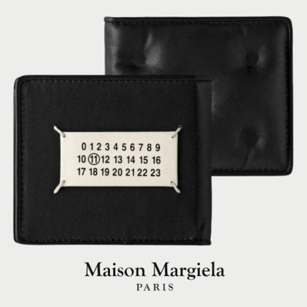 マルジェラ 財布 コピー Maison Margiela メゾンマルジェラ レザー ロゴ 二つ折り ウォレット