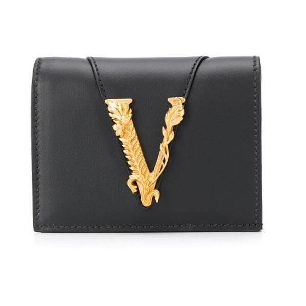 ヴェルサーチ 偽物 財布【VERSACE】Virtus Bifold Wallet ブラック