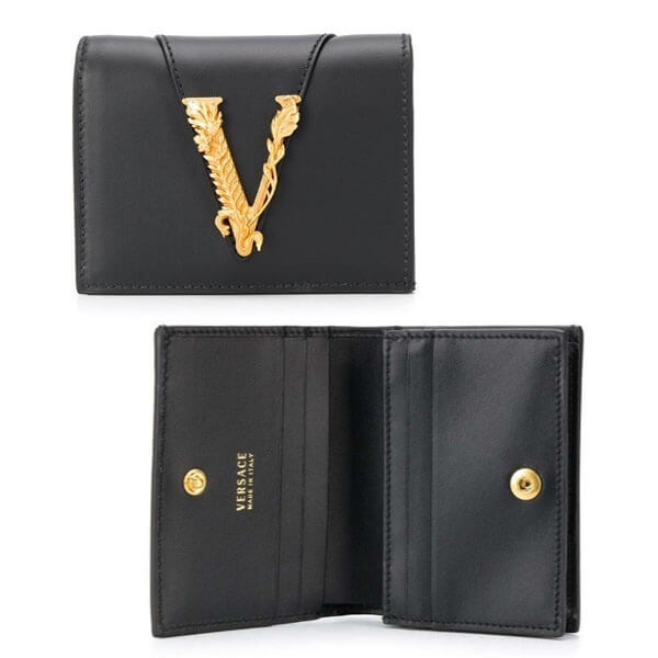 ヴェルサーチ 偽物 財布【VERSACE】Virtus Bifold Wallet ブラック