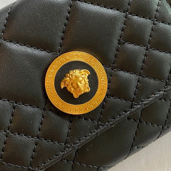 ヴェルサーチ 財布 コピー★VERSACE*Nappa Leather Bifold Wallet 二つ折り メデューサ財布