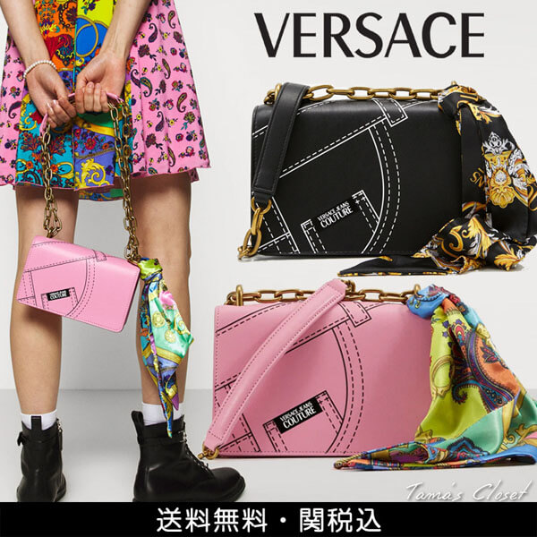 ヴェルサーチ ショルダーバッグ コピー Versace jeans couture スカーフ付きショルダー