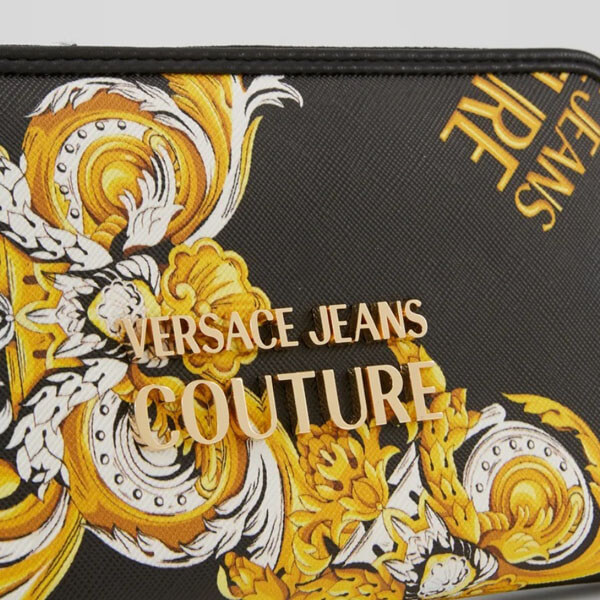 ヴェルサーチ 財布 コピー Versace Jeans Couture☆ジップアラウンド ロゴ 長財布