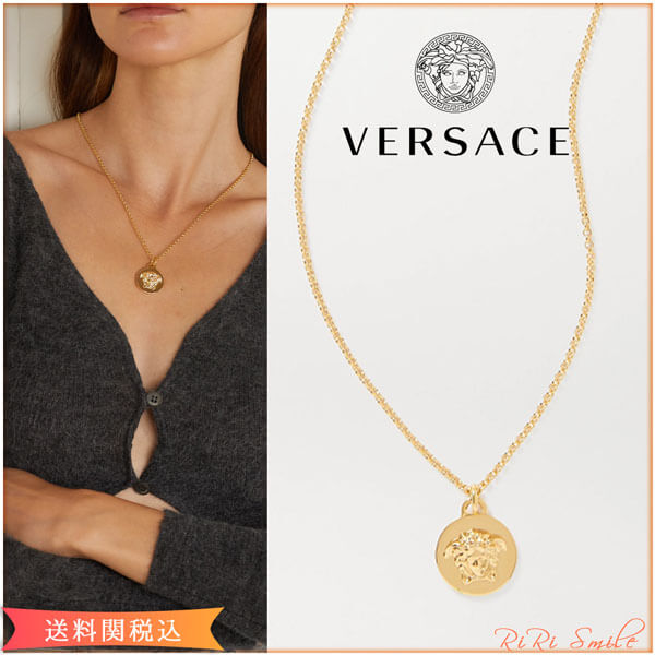 ヴェルサーチェ ネックレス 偽物 VERSACE メデューサ コイン ネックレス