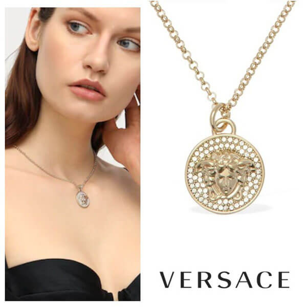 ヴェルサーチ ネックレス コピー☆VERSACE☆メデューサ クリスタル ネックレス