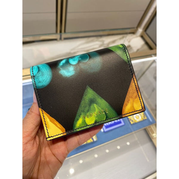 ヴェルサーチ 偽物 財布 VERSACE*Love Versace Print Bifold Wallet