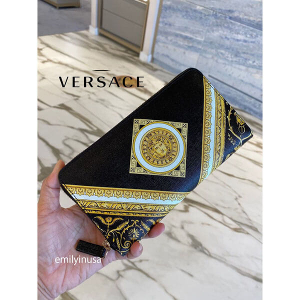 ヴェルサーチ 財布 コピー VERSACE*Medusa print leather wallet