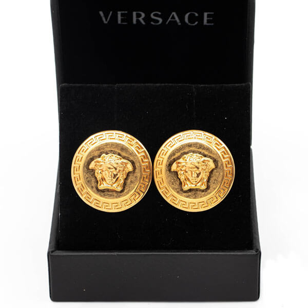 ヴェルサーチェ ピアス 偽物 VERSACE トリビュート メドゥーサ スタッズピアス UNISIEX