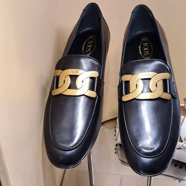 トッズ 靴 コピー TODS クロコダイルプリント ローファー（Black）