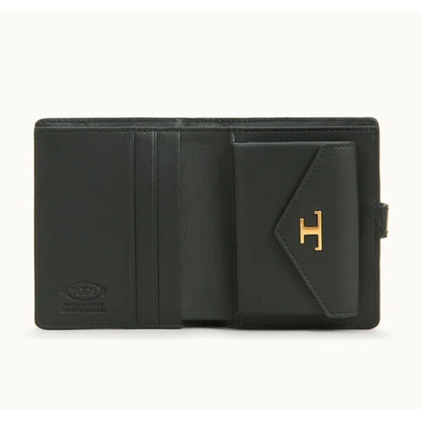 トッズ 財布 偽物TOD'S☆CREDIT CARD HOLDER IN LEATHER 二つ折りミニ財布☆送込