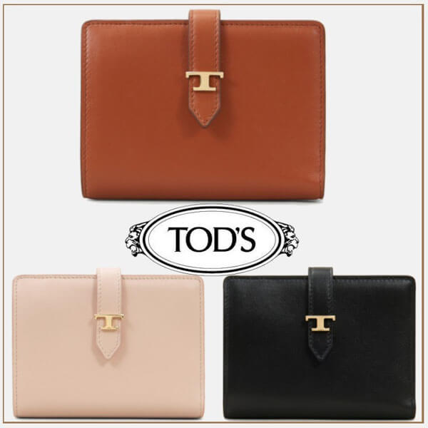 トッズ 財布 コピー TOD'S☆SPURSE IN LEATHER☆二つ折り財布☆送料込