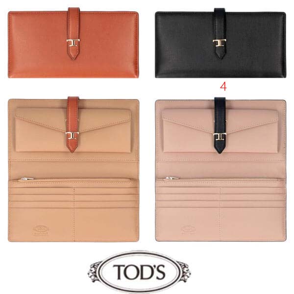 トッズ 財布 コピー【TOD'S】VIP関送込★レザー パース 長財布