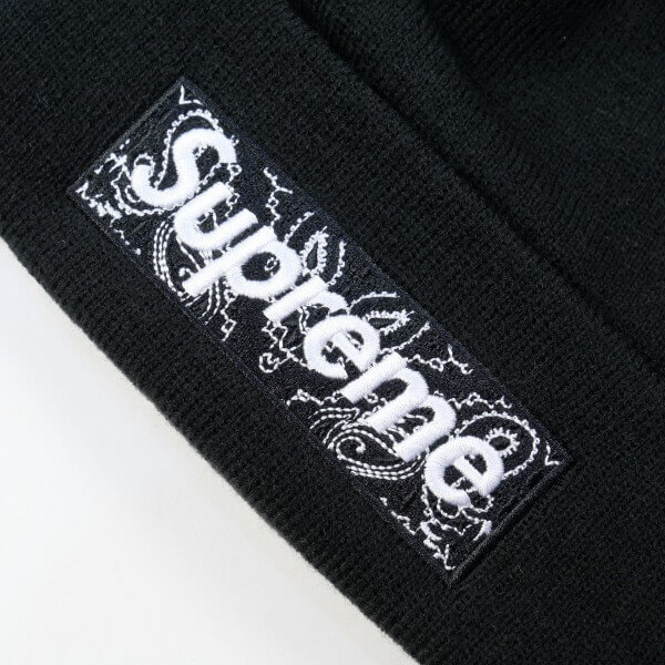 supreme ニット 帽 偽物 シュプリームNEW ERA BOX LOGO BEANIE ブラッ