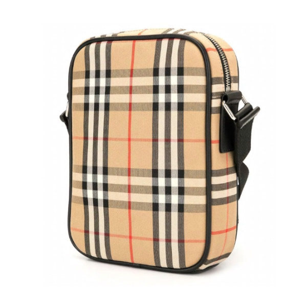 バーバリー バッグ 偽物【BURBERRY】Vintage Check and Leather Crossbody Bag 8023381