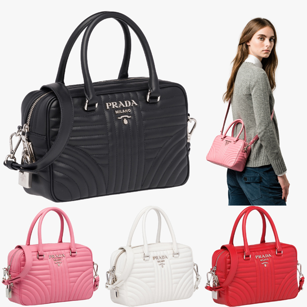 プラダ ダイアグラム 偽物 PRADA【入手困難】大人気 ダイアグラム レザーハンドバッグ 全色 1BB113_2D91_F0009_V_MOI