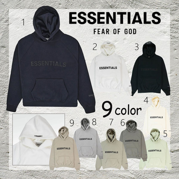 fog essentials タグ 偽物 パーカー エッセンシャルズ FEAR OF GOD フーディー 9色