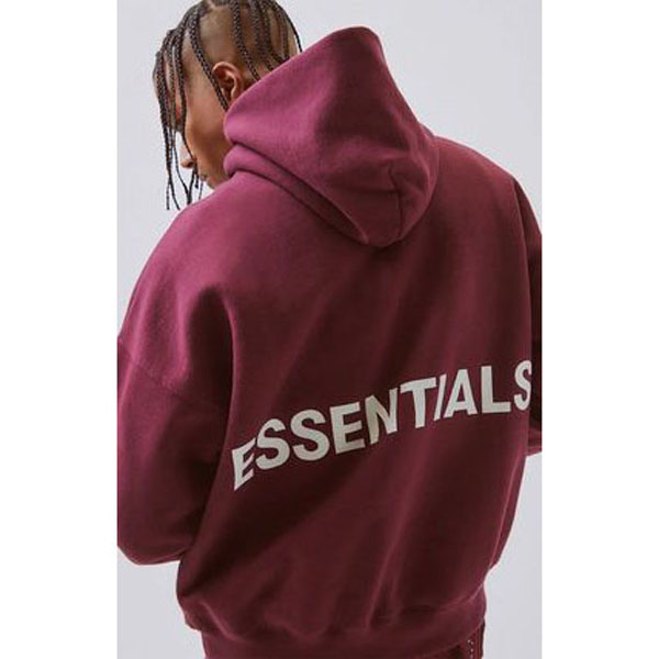 エッセンシャル パーカー 偽物 フィアオブゴッド FW18 FOG FEAR OF GOD ESSENTIALS PULLOVER HOODIE BURGUNDY