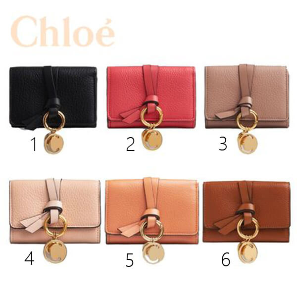 クロエ 最新 財布 偽物【CHLOE】「ALPHABET」トリフォールドウォレット