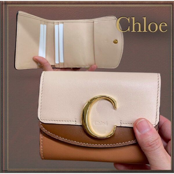 クロエ 偽物 財布【クロエ 大人気!】 Chloe C スモールトリフォールドウォレット