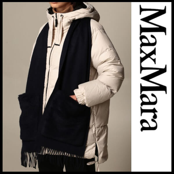 マックスマーラ マフラー 偽物【MAX MARA】スカーフ キャメルウール100％