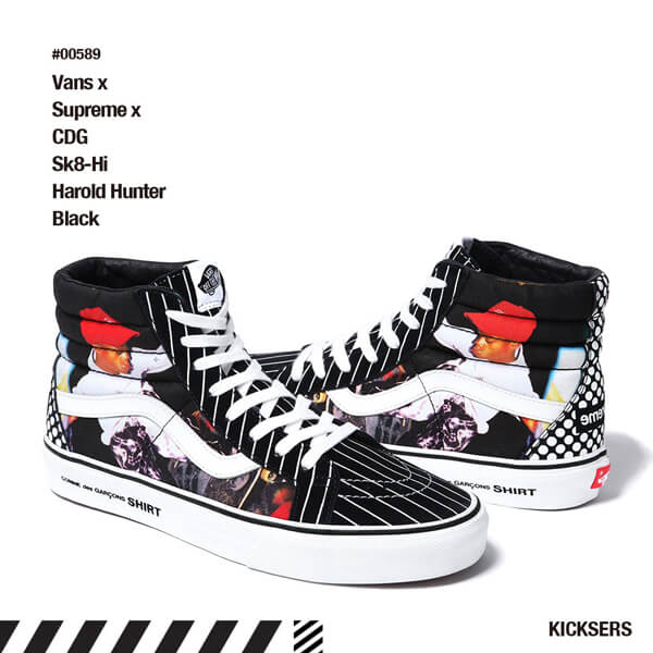 ヴァンズｘシュプリーム 偽物 Vans x シュプリーム x CDG Sk8-Hi Harold Hunter Black VN0QG2EG7 人気コラボ！