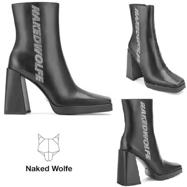 NAKED WOLFE ネイキッドウルフ ブーツ 偽物☆AMAZONITEブラックレザーブーツ☆関税送料込☆N