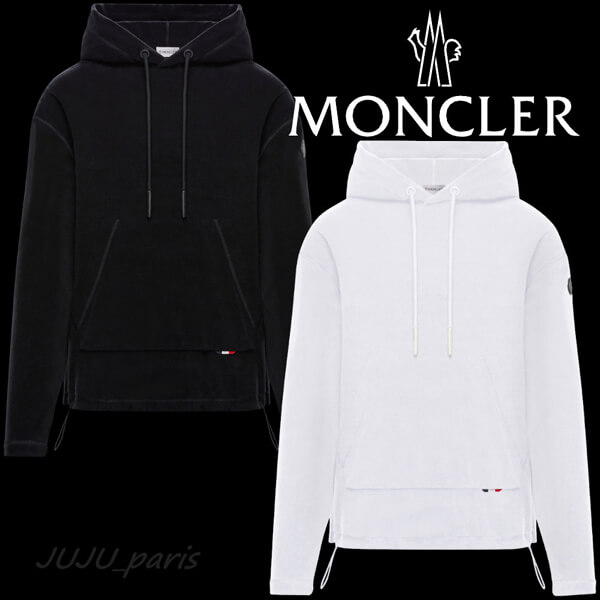 MONCLER モンクレール 偽物 ★2020SS★袖ロゴ★フリース地フーディ★