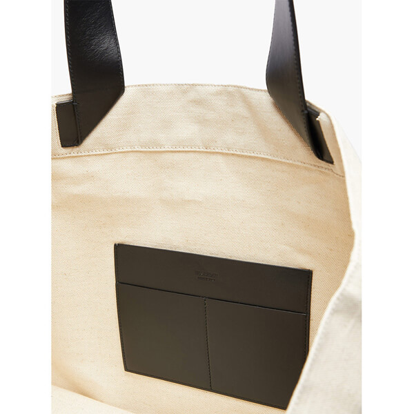 ★ジルサンダー バッグ 偽物【JIL SANDER】FLAT CANVAS TOTE BAG