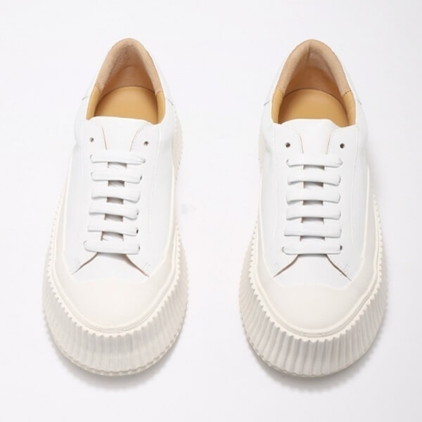 【新作】ジルサンダー スニーカー 偽物 Jil Sander プラットフォーム ロートップ スニーカー