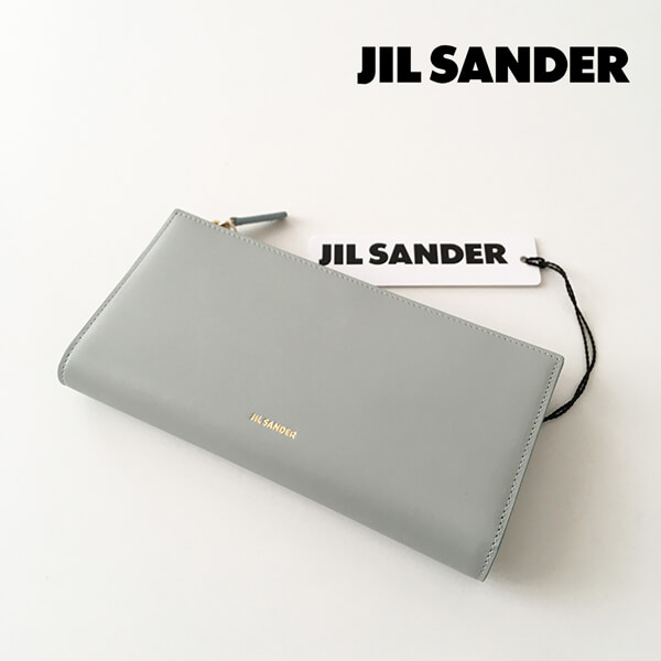 JIL SANDER【ジルサンダー 財布 偽物】LEATHER LONG WALLET 長財布 / blue