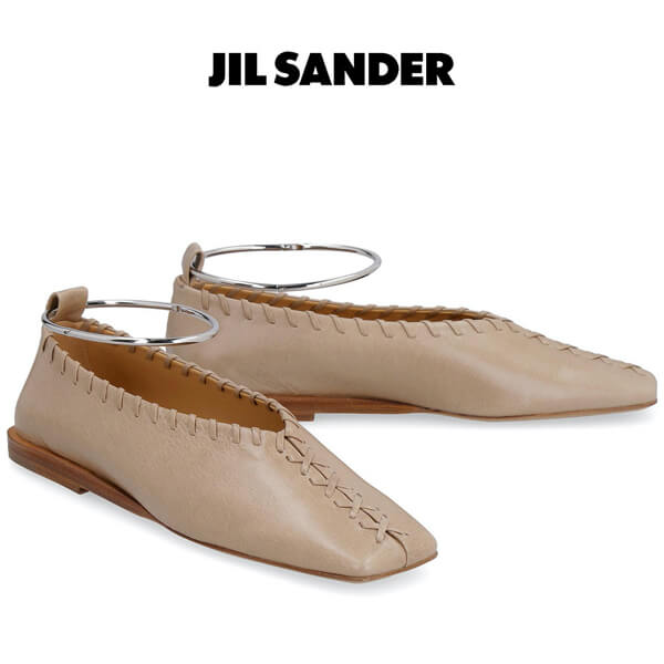 ジルサンダー 革靴 偽物 【JIL SANDER】 SS20 レザー ステッチ シューズ アンクルベルト