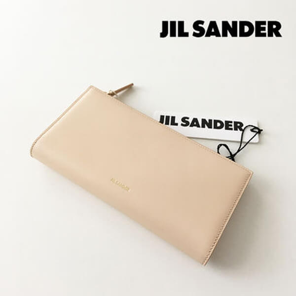 JIL SANDER【ジルサンダー 財布 偽物】LEATHER LONG WALLET 長財布 / rose